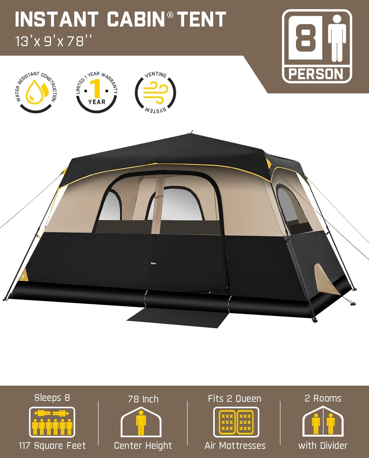 Instant Pop-Up Camping Tent – 60-Second Setup, Waterproof & Spacious