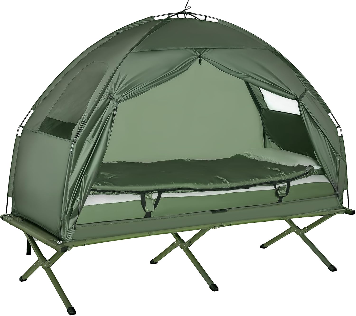 Outsunny 6-in-1 Camping Tent Cot Combo – Bed, Tent & Accessories Included