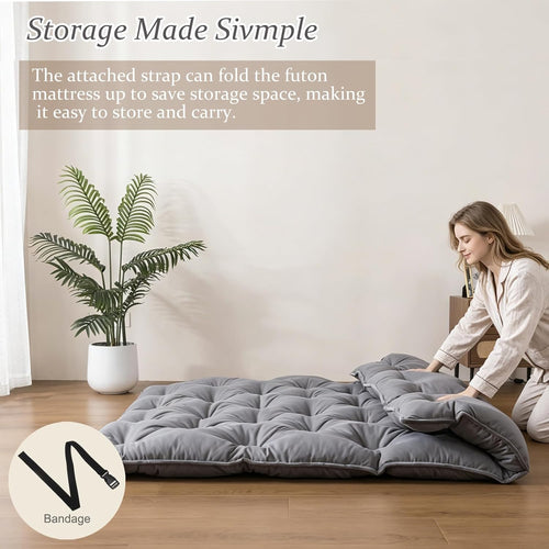 3" Japanese Futon Floor Mattress – Tatami-Style, Queen Size 60" x 80"