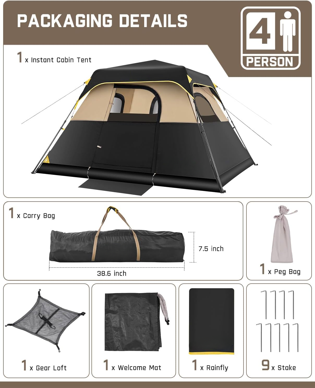 Instant Pop-Up Camping Tent – 60-Second Setup, Waterproof & Spacious