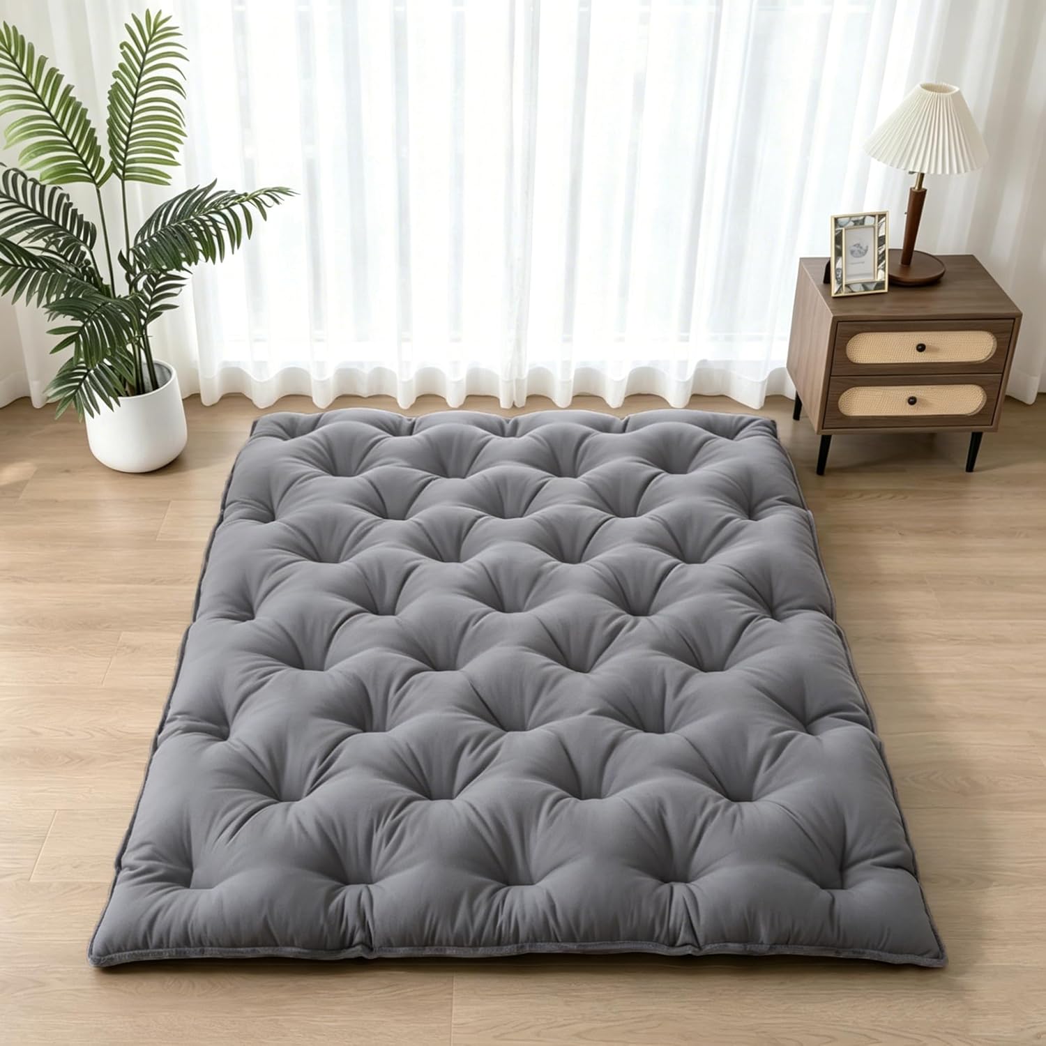 3" Japanese Futon Floor Mattress – Tatami-Style, Queen Size 60" x 80"