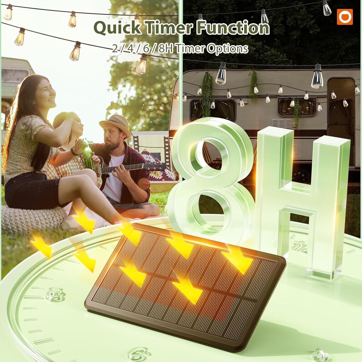 Addlon 52ft (48+4) Solar String Lights – Waterproof Outdoor Patio Lights with Remote & USB